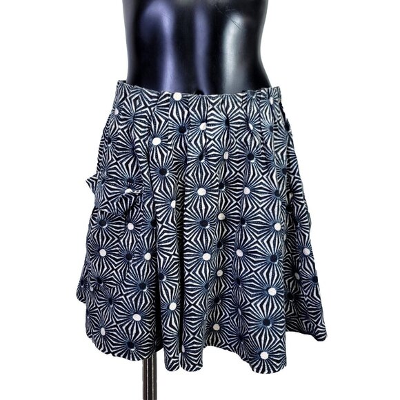 Free People Womens S So Much Sun Kaleidoscope Pleated Mini Skirt‎ Front Pockets - Picture 1 of 8
